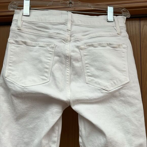 FRAME Le Skinny de Jeanne Foliage Embroidered Jeans Blanc - Picture 8 of 11